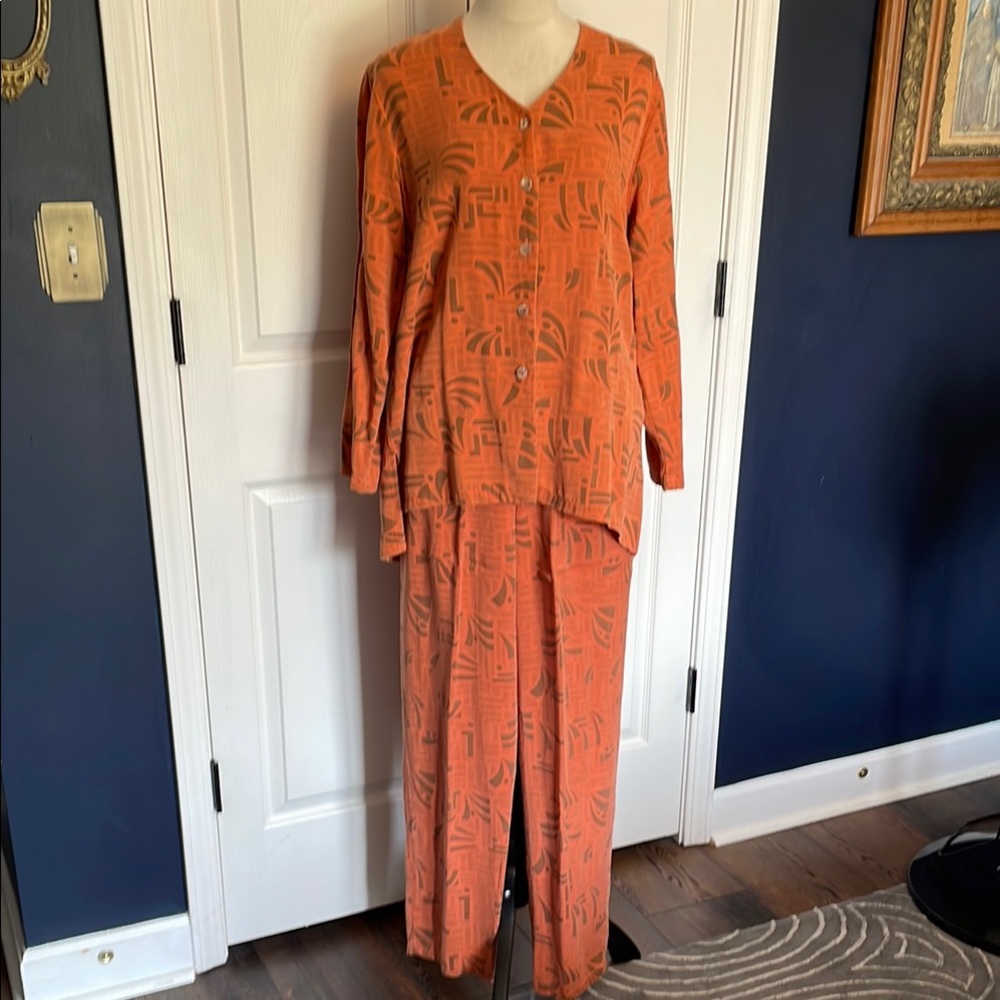 Click Color Me Cotton Matching‎ Two Piece Set in Orange Size Medium